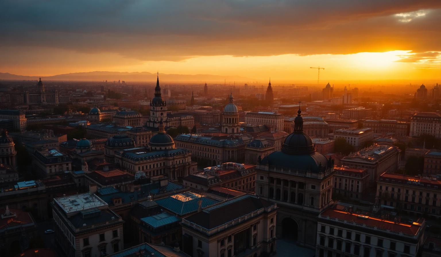 Vista de España al atardecer